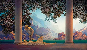 Berkin Arts Maxfield Parrish Giclee Canvas Print Paintings Poster Reproduction(Daybreak)