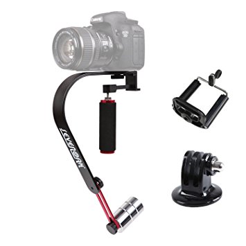 Sevenoak SK-W02 Handheld Grip Video Steadycam Stabilizer for Nikon D3300 D3400 Canon 600D Sony Camera Mini DV Camcorders (Black & Red)
