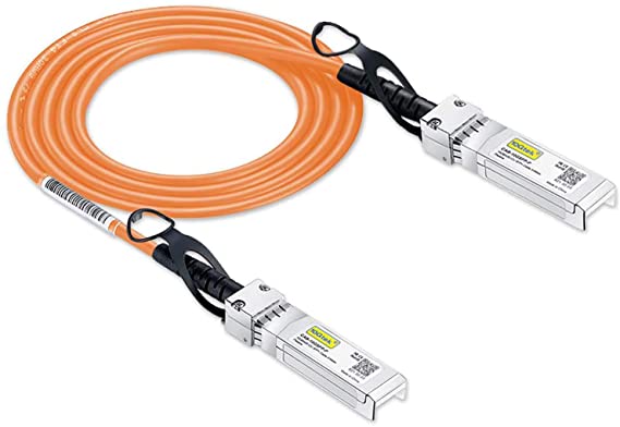 [Orange] Colored 10G SFP  DAC Cable - Twinax SFP Cable for Cisco SFP-H10GB-CU0.5M, Ubiquiti, D-Link, Supermicro, Netgear, Mikrotik, ZTE Devices, 0.5-Meter(1.6ft)