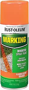 Rust-Oleum 1987830 Specialty Marking Spray Paint, 11 oz, Fluorescent Orange