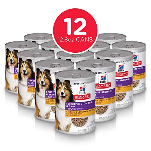 Hill's Science Diet Wet Dog Food, Adult, Sensitive Stomach & Skin, 12-pack