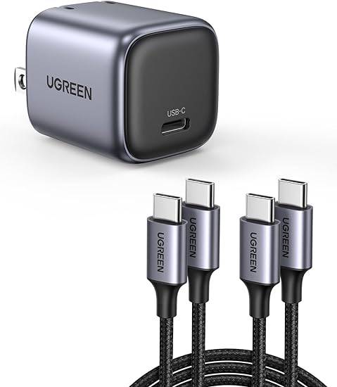 UGREEN 30W Charger Bundle with 60W 2-Pack USB C Cable