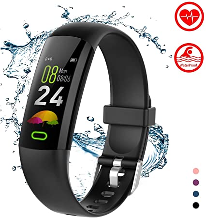 BingoFit Kids Fitness Tracker Watch with Heart Rate Monitor, Swimproof Kids Activity Tracker Pedometer Watch, Slim Sport Fitness Watch with Sleep Monitor, Calorie Counter for Kids Women Men
