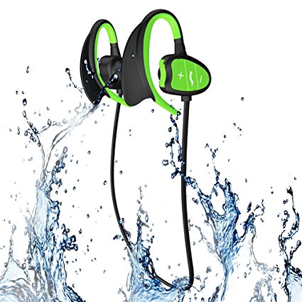 Waterproof Sports Bluetooth Wireless Headset Headphones Earphone for iPhone Android Phones and other Cellphones Super Fashion New Style Shark BH802 (Green)