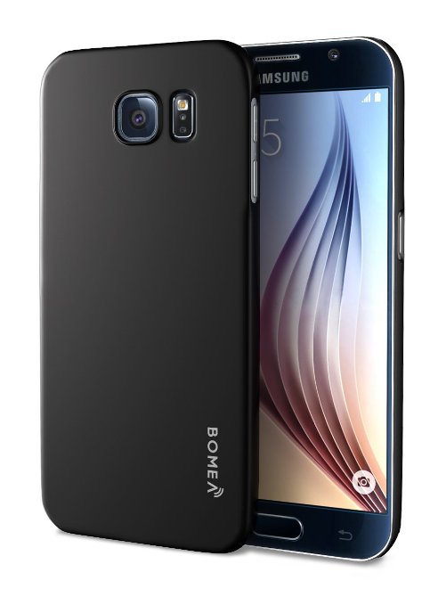 Galaxy S6 Case, Bomea [Non-Slip] [Perfect Fit] Galaxy S6 Case Ultra Slim Premium Protector Hard Cover Case For Samsung Galaxy S6 - AT&T Sprint T-Mobile Verizon Unlocked Versions - Black