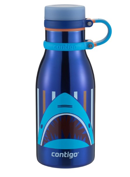 Contigo Double Wall Vacuum Insulated Stainless Steel Maddie Kids Water Bottle 12-Ounce Sapphire