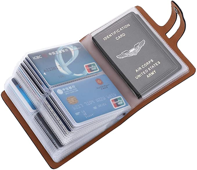 RFID Credit Card Holder Come with Driver's License Holder, Leather Business Card Organizer and Credit Card Protector for Prevent Business Card or Credit Card from Being Lost or Damaged (Black)