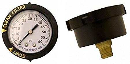 Super-Pro For Pentair 190059 Rear Mount Pressure Gauge Replacement Pool/Spa Valve and Filter