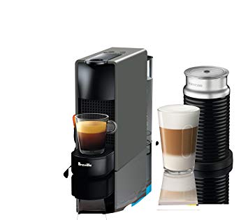 Nespresso by Breville Gray Essenza Mini Espresso Maker Bundle with Aeroccino3 Milk Frother