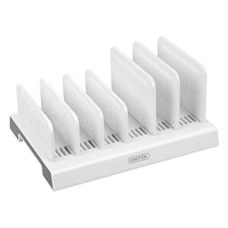 UNITEK Detachable Universal Multi Device Organizer Charging Stand Holder for iPhone, iPad, Kindle, Samsung Galaxy / Tab, Google Nexus, HTC, Nokia Lumia, OnePlus, Tablet and more Smartphones (White)