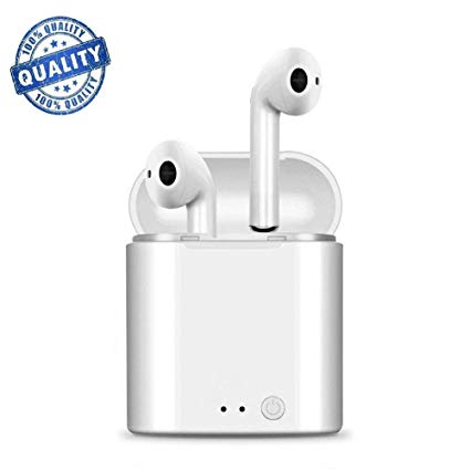 Bluetooth Headphones,Wireless Earbuds Mini Earphones in-Ear Stereo Sound Noise Cancelling 2 Built-in Mic Earphones Charging Case Compatible with iPad Most Android Smartphones