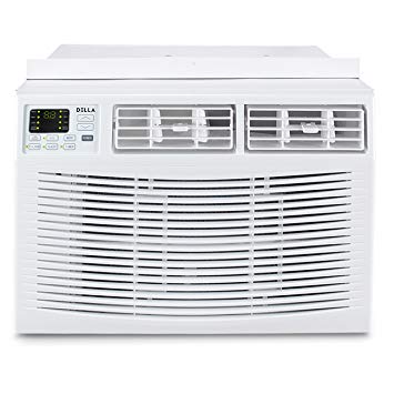 DELLA 10,000 BTU Window Air Conditioner Room Up to 450 Sq Feet 115V Energy Star Mini Compact w/Remote Control, White