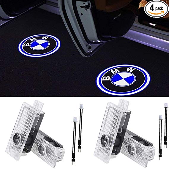 4Pcs Car Door light Ghost Shadow Welcome Light Logo Projector Emblem Accessories Courtesy Step Lights For BMW X5 E70 E90 E60 E87 F20 E92 E91 E61 F11 F18 E63 E64 F12 E65 X1 X3 X6 GT 3 5 6 7 X GT Series