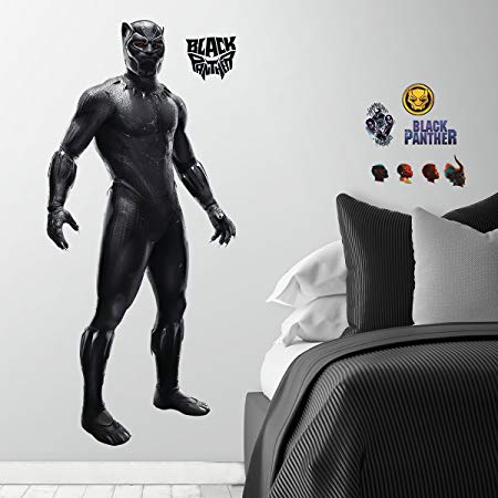 Black Panther Movie Repositionable and Removable Peel and Stick Giant Wall Decals