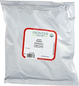 Frontier Herb Organic Powdered Ceylon Cinnamon, USDA Organic, Non Irradiated, Non GMO, 16 Ounce (Pack of 1)