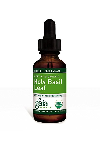 Gaia Herbs Holy Basil Leaf, 1-Ounce Bottle (Pack of 2)