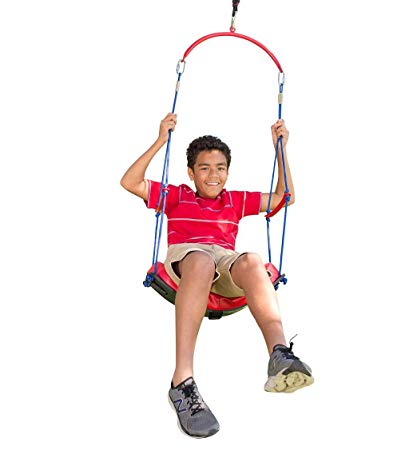 HearthSong® BungeeBounce Bouncing Outdoor Tree Swing, Approx. 64'' Overall, Seat is 39''H