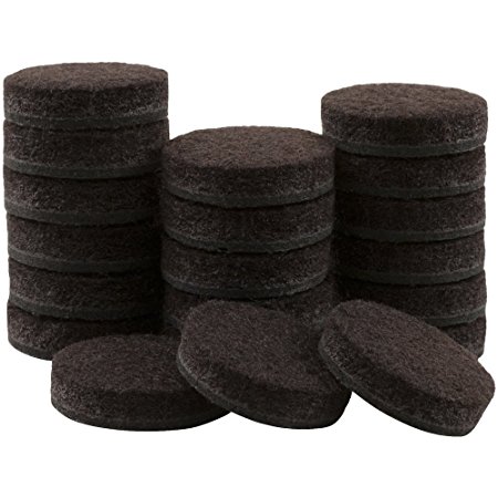 Self-Stick 3/4" Furniture Felt Pads for Hard Surfaces (20 piece) - Brown, Round