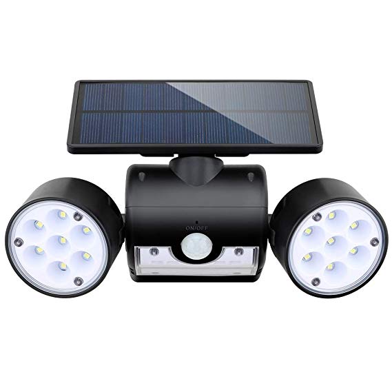 NIANPU s1000 Solar Spotlight Motion Sensor, 30 LED Outdoor Waterproof Security Lights for Front Door, Yard, Garage, Deck, Porch, 1 Pack, Black