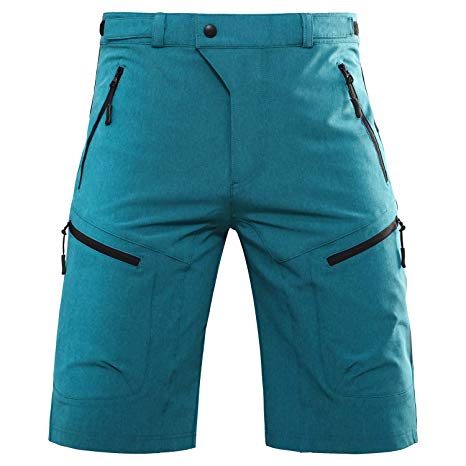 Hiauspor Mens MTB Shorts Mountain Bike Shorts Water Repellent Baggy Half Pants with Pockets for Cycling Riding