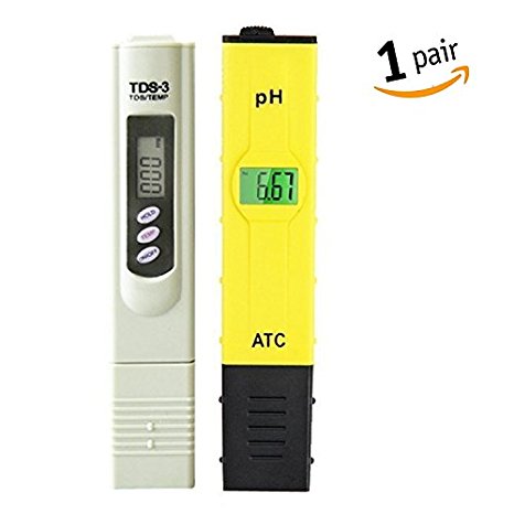 Briidea PH Meter / PH Tester / TDS Meter / TDS Tester / Mini Water Quality Tester, Combo of +/- 0.1ph High Accuracy PH Meter and +/- 2% Readout Accuracy TDS Meter