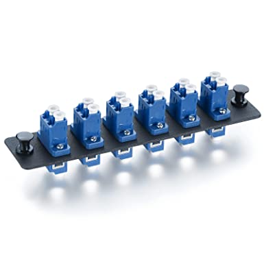 10Gtek Fiber Optic Patch Panel with 6 LC UPC Duplex Connectors Fiber Optic Adapter, 12 Port, SMF, LGX Compatible