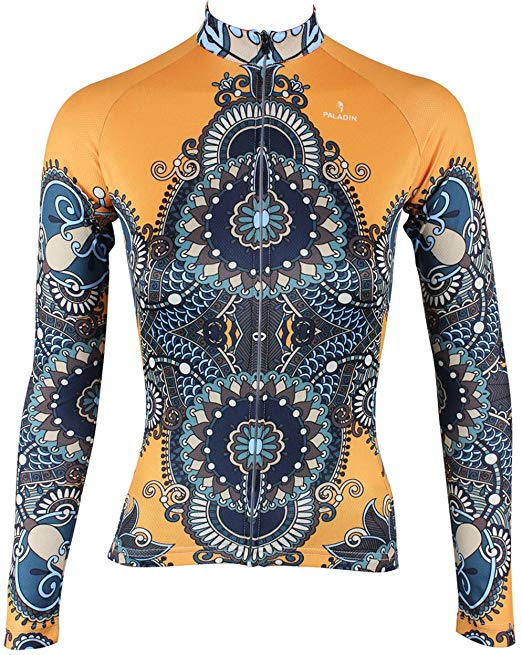 QinYing Cycling Jersey,Women Patterns Stylish Breathable Long Sleeve Bicycle Shirt