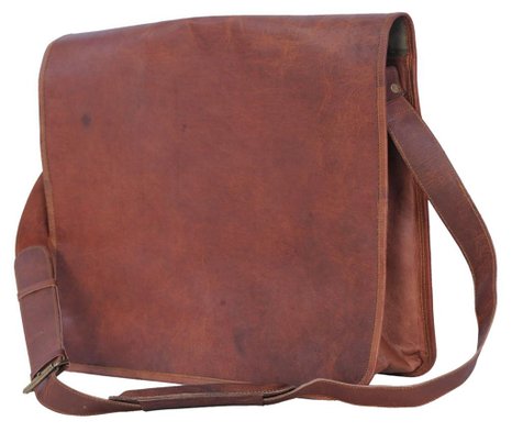 Komal's Passion Leather Vintage Mens 16 Inch Leather Laptop Messenger Pro Satchel Men's Bag