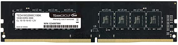 TEAMGROUP Elite DDR4 16GB Single 2400MHz PC4-19200 CL16 Unbuffered Non-ECC 1.2V UDIMM 288 Pin PC Computer Desktop Memory Module Ram Upgrade - TED416G2400C1601 - (1x16GB) Single