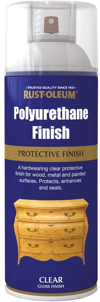 Rust-Oleum 400ml Polyurethane Varnish Spray Paint - Clear Gloss