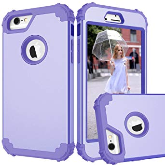 iPhone 6 Case, iPhone 6s Case, Hocase Shockproof Protection Heavy Duty Hard Plastic Silicone Rubber Dual Layer Protective Phone Case for iPhone 6/6s - Purple