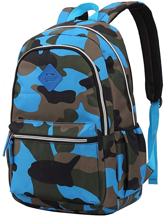 Boy's Backpack for Middle School Camouflage Print Bookbag Lightweight Kids School Bags
