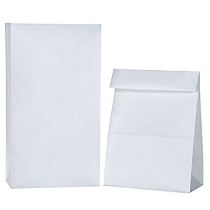 6lb White Rainbow Paper Bags 200 Count (2 x 100 Packs)