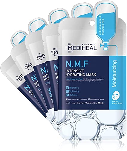 MEDIHEAL Official [Korea's No 1 Sheet Mask] - N.M.F Intensive Hydrating Mask (5 Masks)