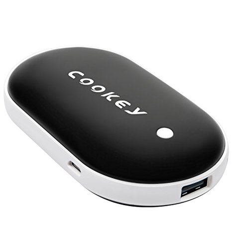 Cookey USB Rechargeable Hand Warmer, Electronic Pocket Hand Heater, 5200mAh Portable Power Bank for iPhone/ Samsung Galaxy/ Motorola/ SONY/ Huawei