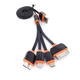 cable life TxLove 4 in 1 Multiple Adjustable USB Adapter Charging Cable black