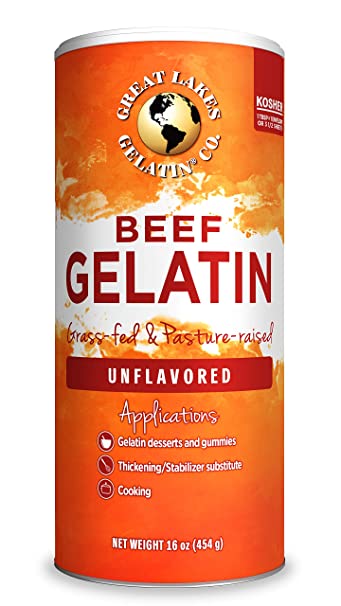 Great Lakes, Beef Gelatin, 16 Oz Can Kosher, Paleo-Friendly, Keto Certified, Gluten Free, Non-GMO