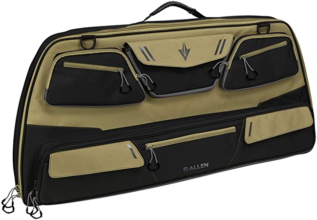 Allen Company - Compound Bow Case (35 to 41 inches) with Extra Storage Pockets and Quiver Pocket in Yellow, Green and Beige