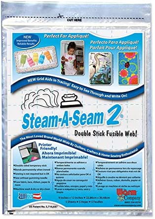 Warm Company Steam-A-Seam 2 Double Stick Fusible Web-9"X12" Sheets 5/Pkg (5517)