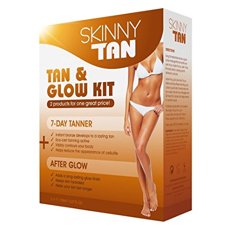 Skinny Tan - Tan & Glow Tanner Kit – No Orange, No Streak, Cellulite Reduction Lotion All Skin Types