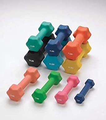 Sammons Preston Individual Neoprene Dumbbells, 2 LB, High-Quality, Easy-to-Grip, & Durable Hand Weights, Strength Training, Free Weights Help Enhance Exercises to Challenge the User & Maximize Results