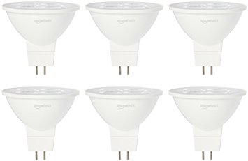 AmazonBasics 50 Watt Equivalent, Daylight, Dimmable, MR16 LED Light Bulb - 6 Pack