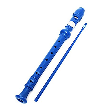 KINGSO 8-Hole Soprano Descant Recorder With Cleaning Rod   Case Bag Music Instrument (Blue)