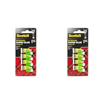 Scotch Super Glue Gel, 8-Pack of Single-Use Tubes, 017 oz Each, Fast Drying, No Run Gel Formula (AD119)