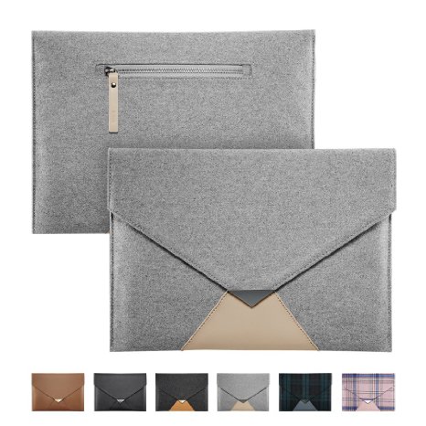 Microsoft Surface Pro 4 Sleeve Case, ESR Courier Series Felt Cushion Protective Sleeve Bag Cover Case Envolope with Pencil Holder for Surface Pro 4/Pro 3(12 inches)_Steel Grey