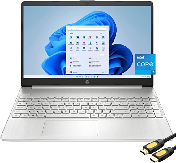 HP 15 Business & Student Laptop, 15.6" FHD Micro-Edge Display, 11th Gen Intel Core i5-1135G7, 8GB RAM, 512GB SSD, Webcam, USB-C, WiFi, Long Battery Life, SPS HDMI Cable, Win 11 Home