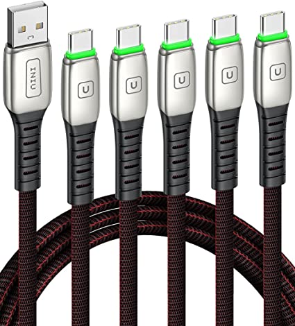 USB Type C Cable, [5 Pack 3.1A] Quick QC3.0 Fast Charging USB C Cable, INIU (1.6 3.3 3.3 6.6 6.6ft) Nylon Phone Charger USB-C Cables for Samsung Galaxy S20 S10 S9 S8 Plus Note 10 9 LG Google Pixel etc