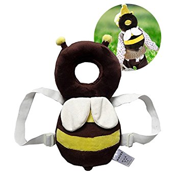 [KuYou] Baby Toddlers Head Protective , Adjustable Infant Safety Pads For Baby Walkers Protective Head and Shoulder Protector Prevent Head Injured Suitable Age 4-12 Months,Ladybugs (Yellow  White)