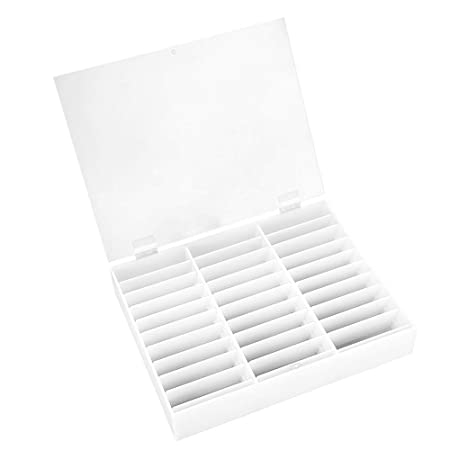 Nail Storage Box, Display Box Nail Art Decoration Container Empty Nail Tips Storage Box Fake Nail Display Case(White)