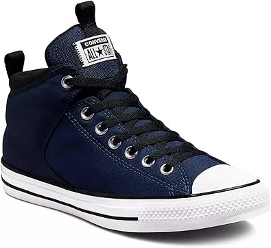 Converse Unisex Chuck Taylor All Star High Street Mid Lace Up Style Sneaker - Obsidian/Midnight Navy Womens 10.5/ Mens 8.5